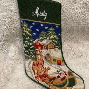 Green and Multicolor Holiday Stocking